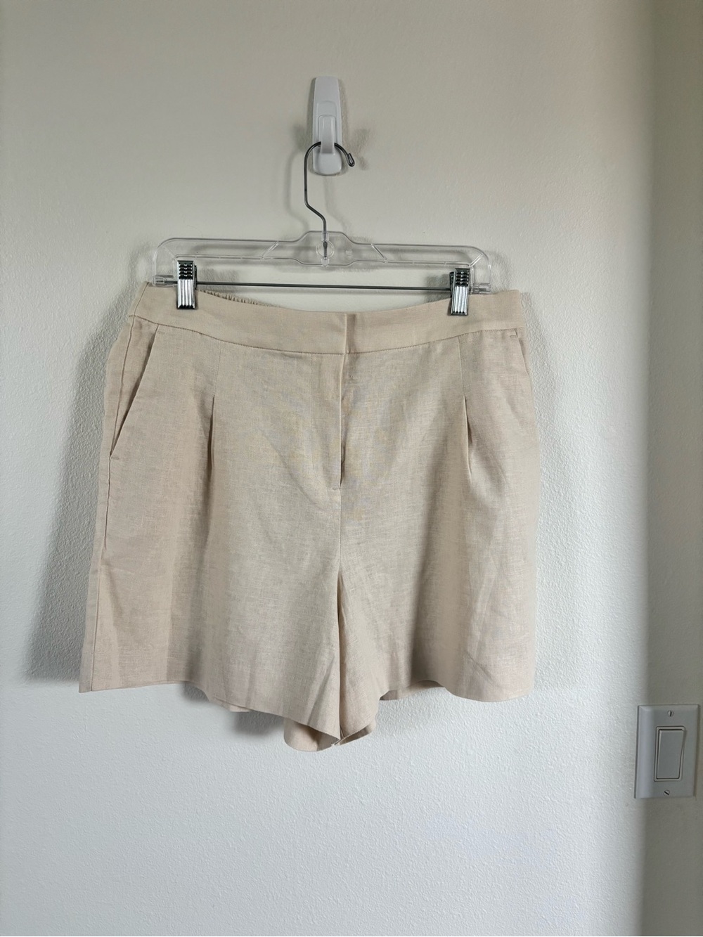 J. Crew Women’s Linen Tailored Shorts in Light Beige